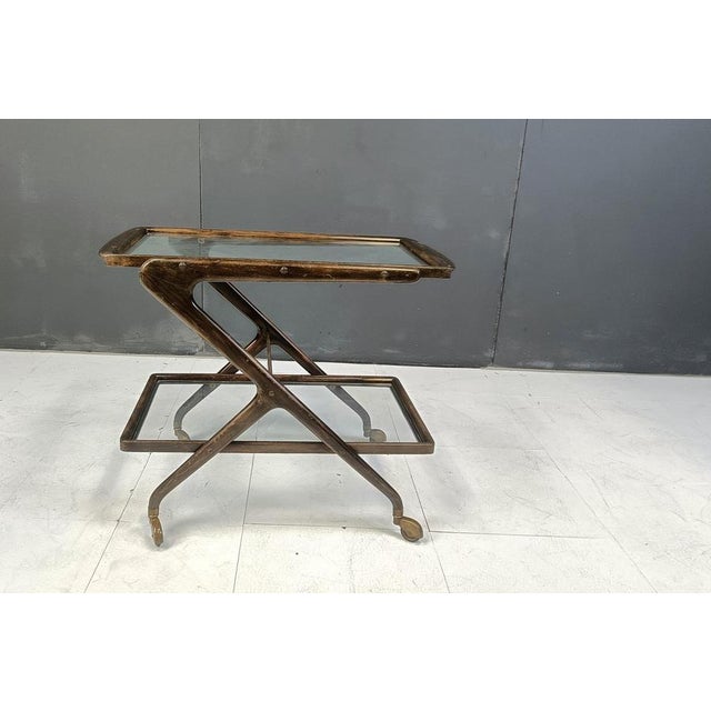 Vintage Italian Serving Trolley, 1950s For Sale - Image 3 of 11