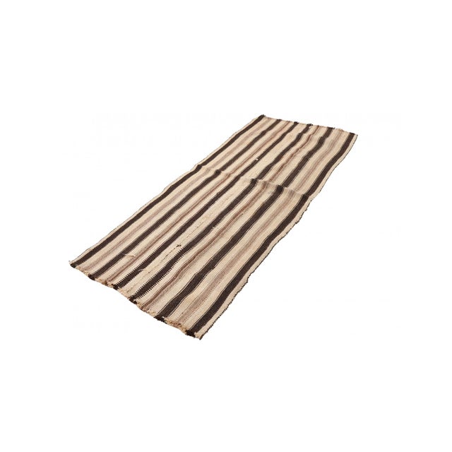 Mid-Century Modern Striped Vintage Kilim Rug - 2`3″ X 6`5″ For Sale - Image 3 of 6