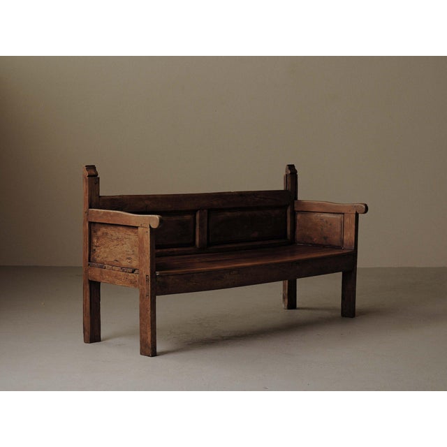 Wood Antique Spanish Mountain Bench in Wood, 1800s For Sale - Image 7 of 17