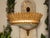 Gold Vintage Spanish Gilt Metal Crown Chandelier with Frosted Glass and Leaf Motifs For Sale - Image 8 of 12