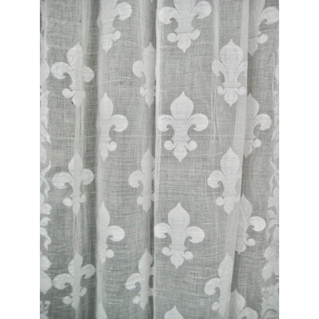 This splendid and very rare sheer in the finest cotton , shows a wonderful decor of fleur de Lys symbol of french royalty...