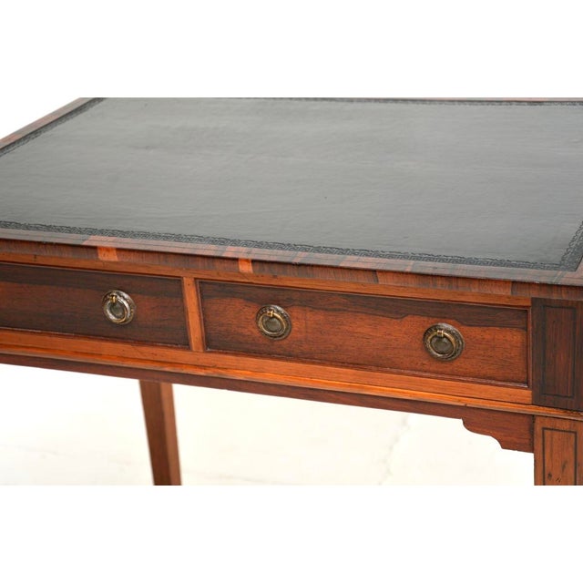 Black Antique Georgian Inlaid Writing Table, 1800s For Sale - Image 8 of 11