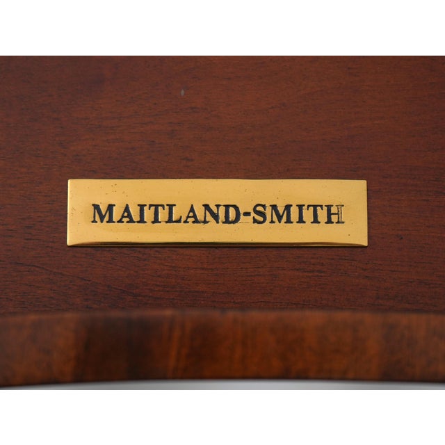 Maitland Smith Leather Top Mahogany Kidney Shape Desk For Sale - Image 18 of 18