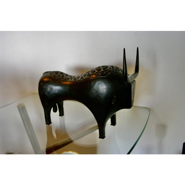 Stylized Bull in Patinated Bronze by José Luis Sanchez Fernandes, Spain, 1960s For Sale - Image 9 of 10