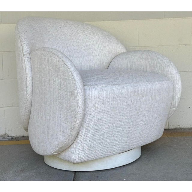 White Art Company White Performance Rothko Swivel Chairs Pair For Sale - Image 8 of 8