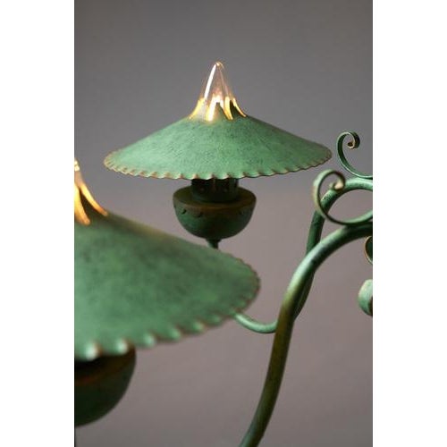 Green Chandelier with Shades, Italy, 1940s For Sale - Image 13 of 16