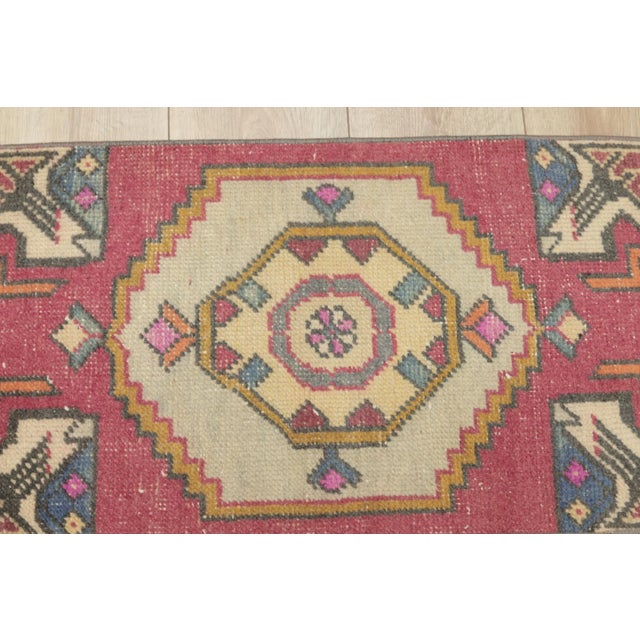 1980s Traditional Red Handmade Yastik Rug For Sale In Sacramento - Image 6 of 13