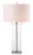 Glass Velma Modern Table Lamp in Clear & Off White - a Pair For Sale - Image 7 of 8