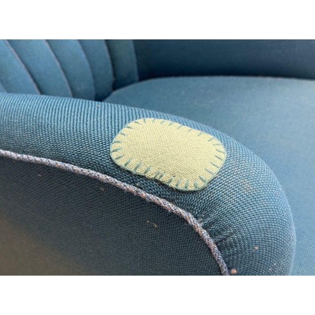 Wood Danish Cabinetmaker, Lounge Chair, Beech, Wool, Denmark, 1930s For Sale - Image 7 of 11