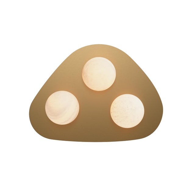Metal Rhoads Triangular Flush Mount, Natural Brass For Sale - Image 7 of 7