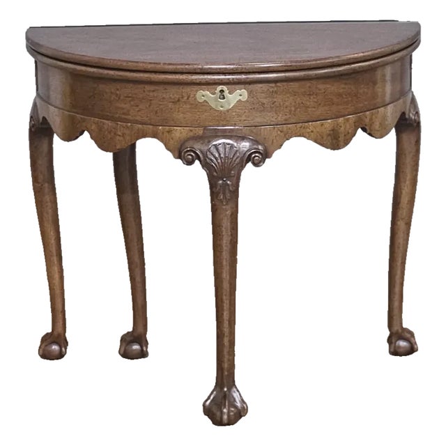 Kittinger Williamsburg Mahogany Hall Table Game Table Cw 156 Claw & Ball For Sale