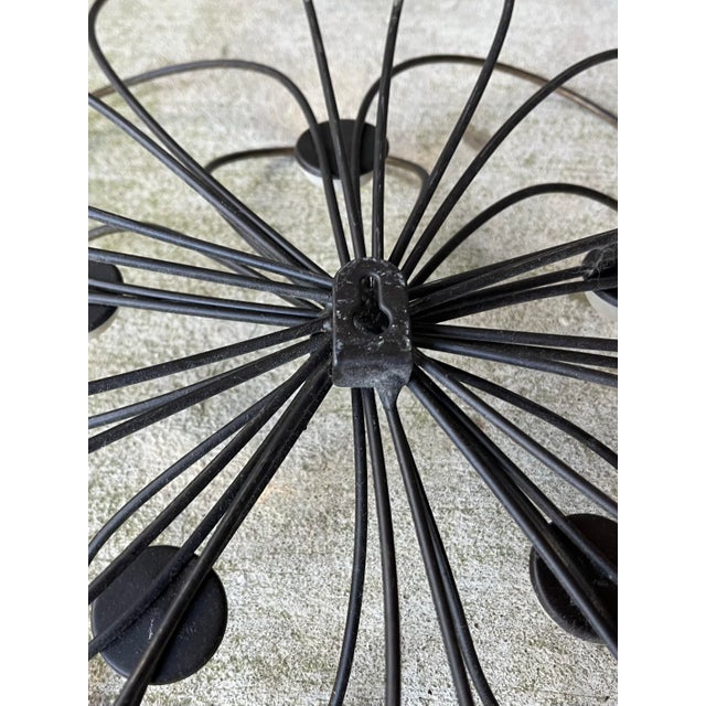 Contemporary Mid-Century Style Set of 3 Gold & Black Faux Pearl Wire Flower Wall Hangings For Sale - Image 10 of 10