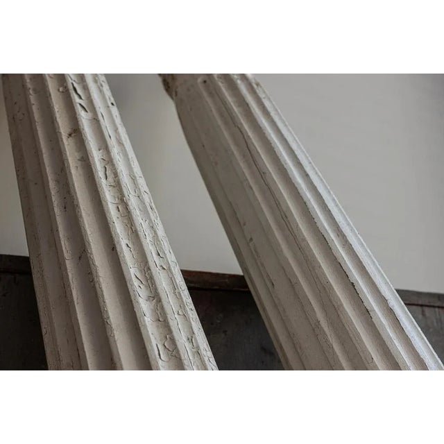 Painted Fluted Pine Pillars, 1920s, Set of 2 For Sale - Image 6 of 10
