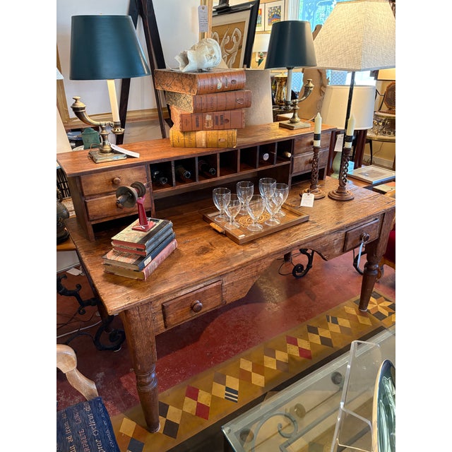 Wood Antique French Country Desk For Sale - Image 7 of 10