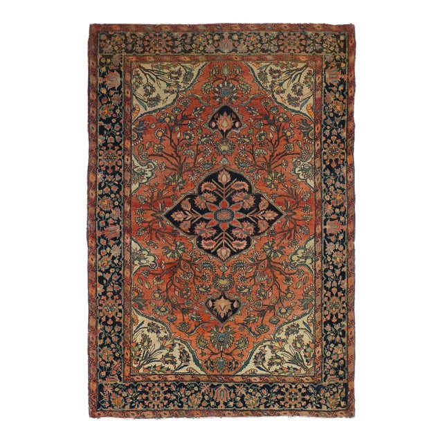 Late 18th Century Antique Persian Farahan Sarouk Rug 3'4'' x 4'10'' For Sale