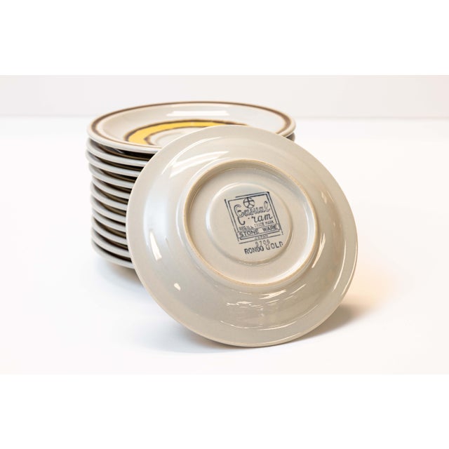 Mid 20th Century Electra Casual Ceram Rondo Gold Japanese Stoneware Mid-Century Modern Dinner Service Set- 75 Pieces For Sale - Image 10 of 11