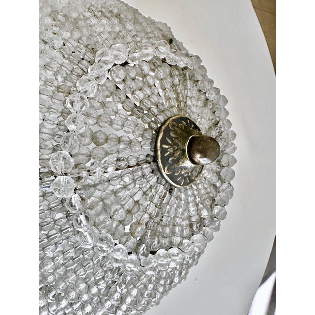 Italian Beaded Glass Dome Basket Flush Mount For Sale - Image 9 of 13