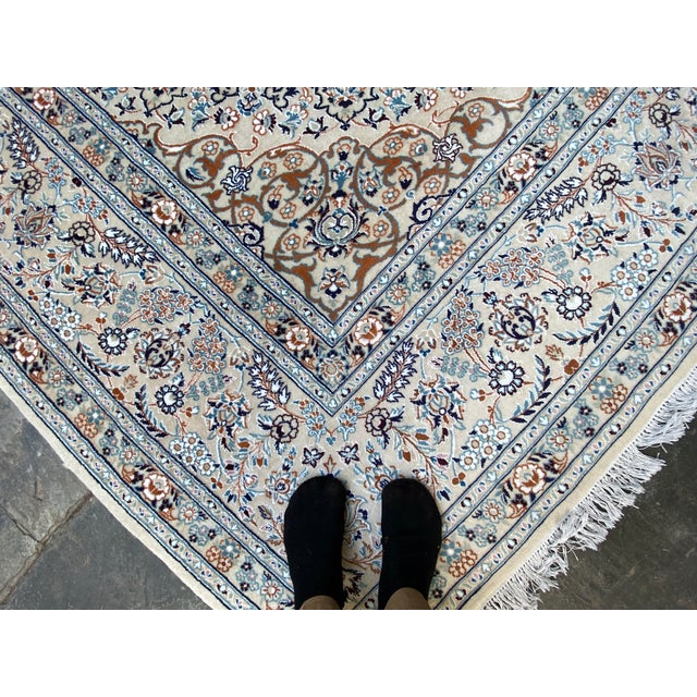 Textile Isfahan Silk Touch Hand Knotted Rug 9'6 X 12'9 Ft For Sale - Image 7 of 9