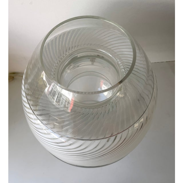 Rare large model LT353 egg lighting vase table lamp in Murano glass by Mazzega, design attributed to the italian designer...