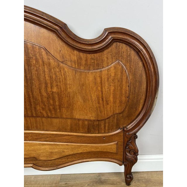 Wood Antique French Walnut Double Bed Footboard For Sale - Image 7 of 9