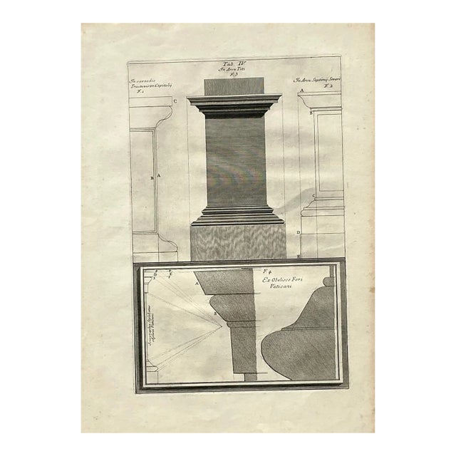 Vintage Boho Italian Architectural Original Print For Sale