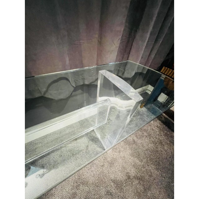 1980s Monumental Modernist Lucite Console For Sale - Image 10 of 13