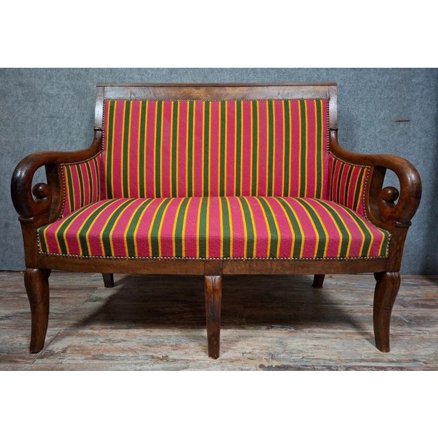 Small Restoration Sofa in Walnut For Sale - Image 5 of 10