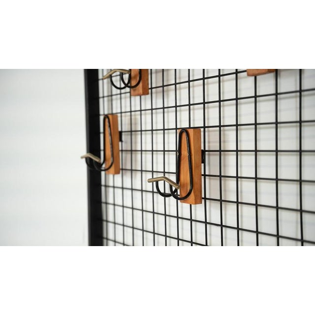 Mid-Century Entryway Bench with Coat Rack, Italy, 1960s For Sale - Image 3 of 14