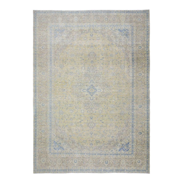 1970s Vintage Persian Handmade Wool Cotton Orange Area Rug For Sale