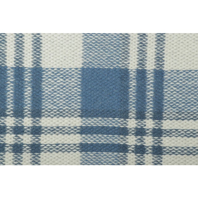 Contemporary Contemporary Gift-Sized Cotton Flatweave With Checks by Rug & Kilim, India For Sale - Image 3 of 4