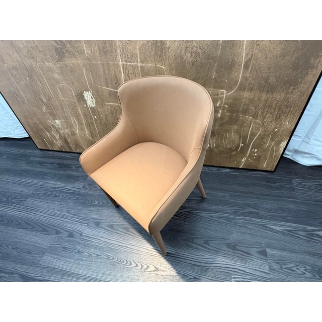 Rh Nicola Slope Leather Dining Armchair — Vegan Leather | Cocoa For Sale - Image 13 of 18