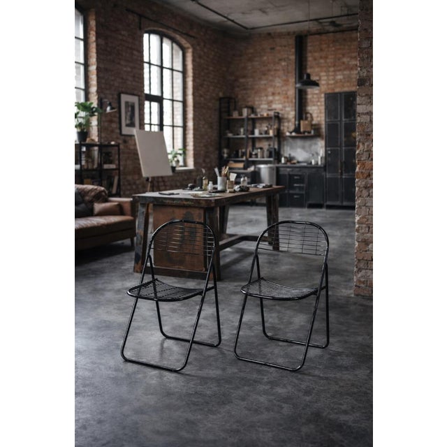 Black Vintage Swedish Black Metal Åland Chairs by Niels Gammelgaard for Ikea, 1980s, Set of 5 For Sale - Image 8 of 18
