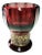 German Walther Amethyst Glass Vase with Embossed Gold Band, 1930s For Sale