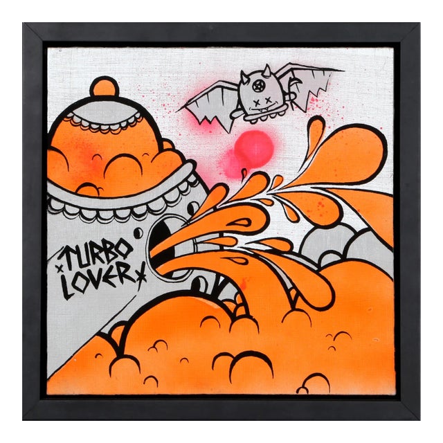 Turbo Lover, Buff Monster Acrylic and Spray Paint on Panel, Signed and Dated Verso For Sale