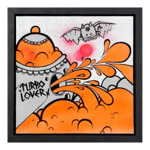 Turbo Lover, Buff Monster Acrylic and Spray Paint on Panel, Signed and Dated Verso