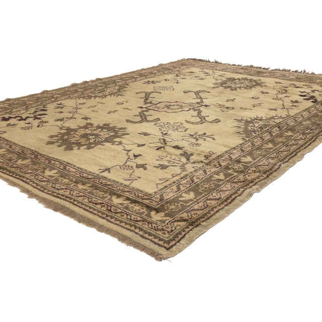 Contemporary Vintage Turkish Oushak Rug- 05'08 X 07'10 For Sale - Image 3 of 12