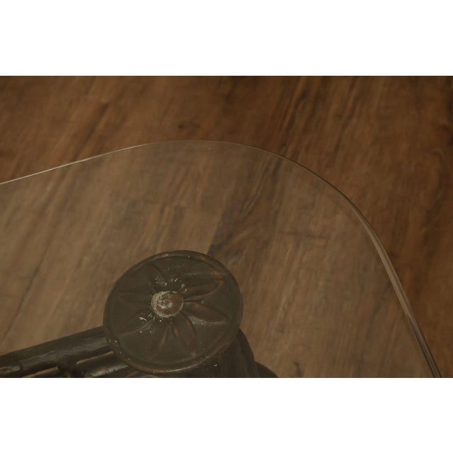 Metal Neoclassical Style Iron And Glass Coffee Table For Sale - Image 7 of 18