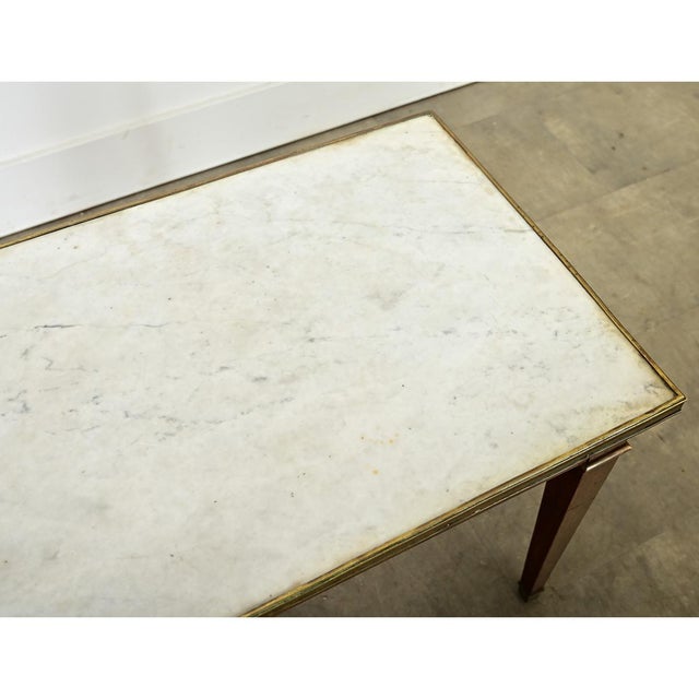 French Vintage Mahogany & Marble Coffee Table For Sale In Baton Rouge - Image 6 of 12