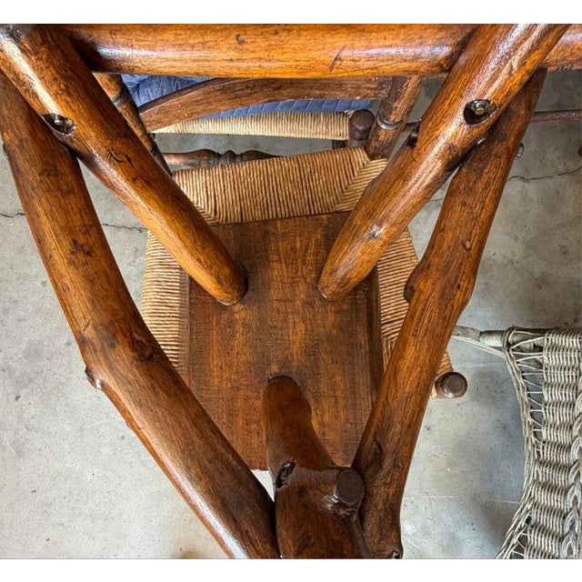 Wood Mid 20th Century Old Hickory Plank Hand Made Stool For Sale - Image 7 of 7