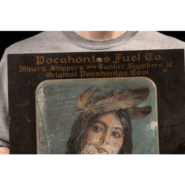 c. 1900s; mfd. by American Art Works Co. - Coshocton, OH for Pocahontas Fuel Co. - New York Early lithographed tin-over-...