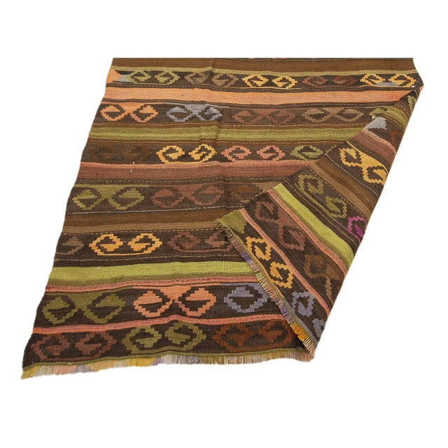 Mid 20th Century Vintage Turkish Kars Kilim Rug For Sale - Image 5 of 7