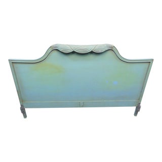 Hollywood Regency Torquoise Kingsize Headboard For Sale