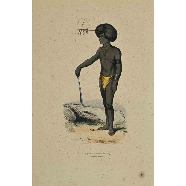 Papou du Havre Dorey is a hand colored lithographs made by Auguste Wahlen in 1844. Good condition. The artwork belongs to...