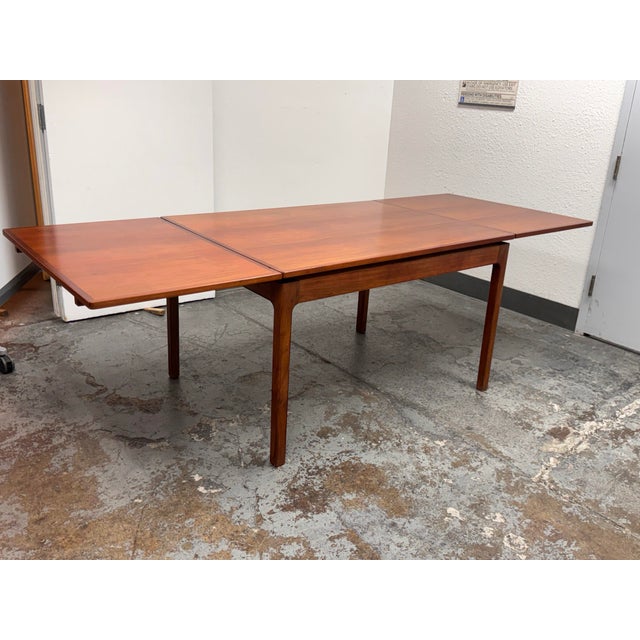 Wood Danish Modern Wood Extension Dining Table, Vintage For Sale - Image 7 of 12
