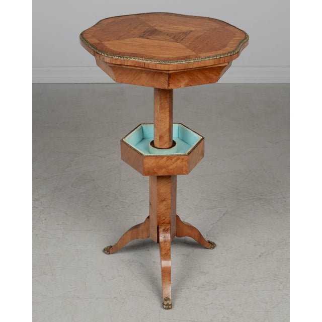 19th Century Charles X Style Pedestal Sewing Table For Sale - Image 4 of 10