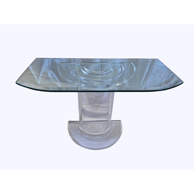 Mid-Century Design Console Table in Transparent Acrylic glass with Crystal Top, 1970s For Sale - Image 18 of 18