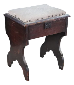 Antique Mahogany Slipper Storage Bench Trunk Footstool Ottoman Rest