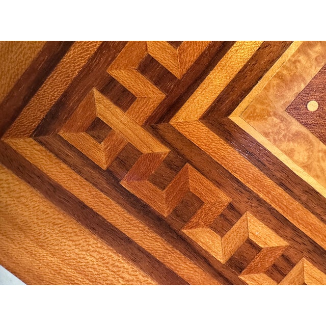 Art Deco Serving Trolley with Wooden Inlays and Rattan Shelves, Germany, 1920s For Sale - Image 11 of 18