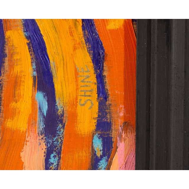 Oil on Wood Panel Painting of Pumpkins Signed Shine For Sale - Image 4 of 8