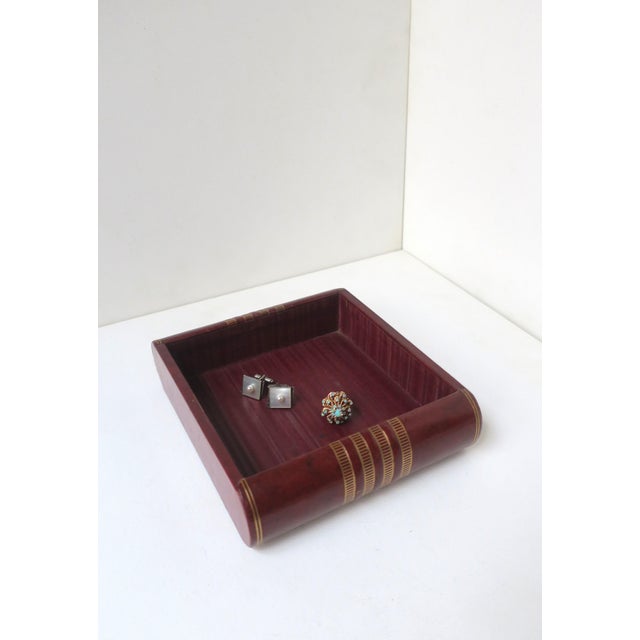 Art Deco Leather Catchall Ashtray, Mid-20th Century For Sale - Image 12 of 13